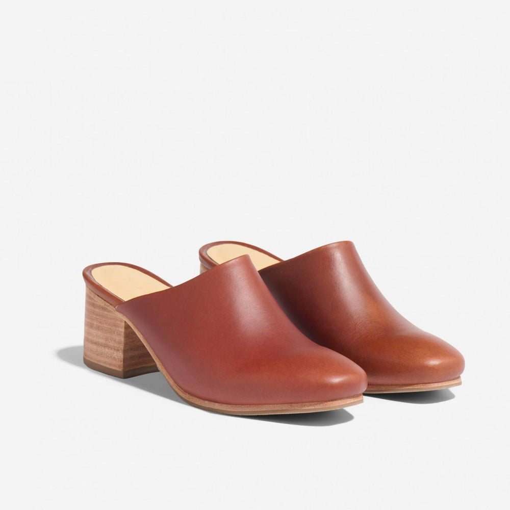 Nisolo All-Day Heeled Mule Brandy | Women Loafers & Mules