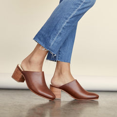 Nisolo All-Day Heeled Mule Brandy | Women Loafers & Mules