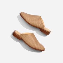Nisolo Ama Woven Mule Woven Almond | Women Flats & Slip Ons