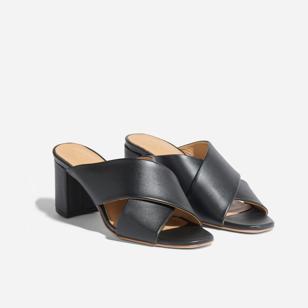 Nisolo Carina Cross Strap Mule Black | Women Loafers & Mules