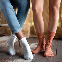 Nisolo Cotton Mid Sock Ivory Multicolor Marl | Men Socks