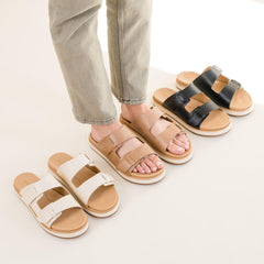Nisolo Ella Flatform Slide Almond | Women Sandals