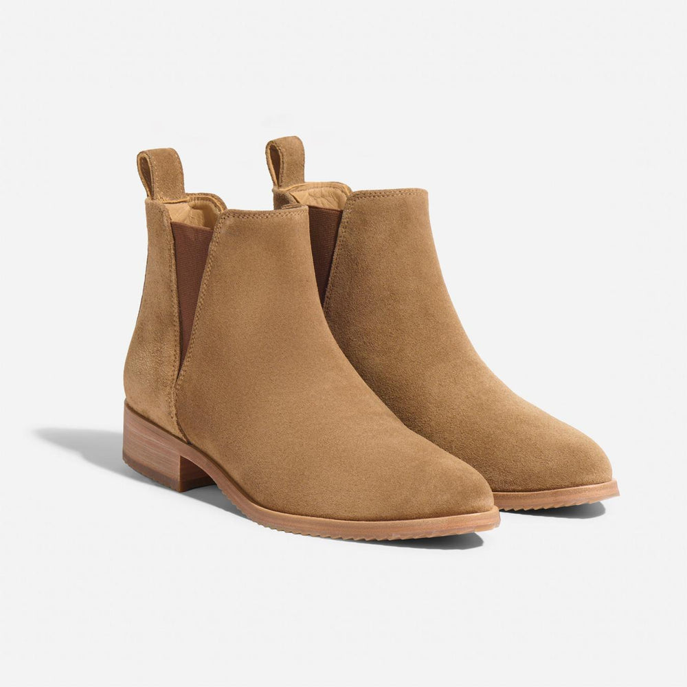 Nisolo Eva Everyday Chelsea Boot Taupe Suede | Women Boots
