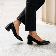 Nisolo Fiorela Go-To Mid Heel Black | Women Heels