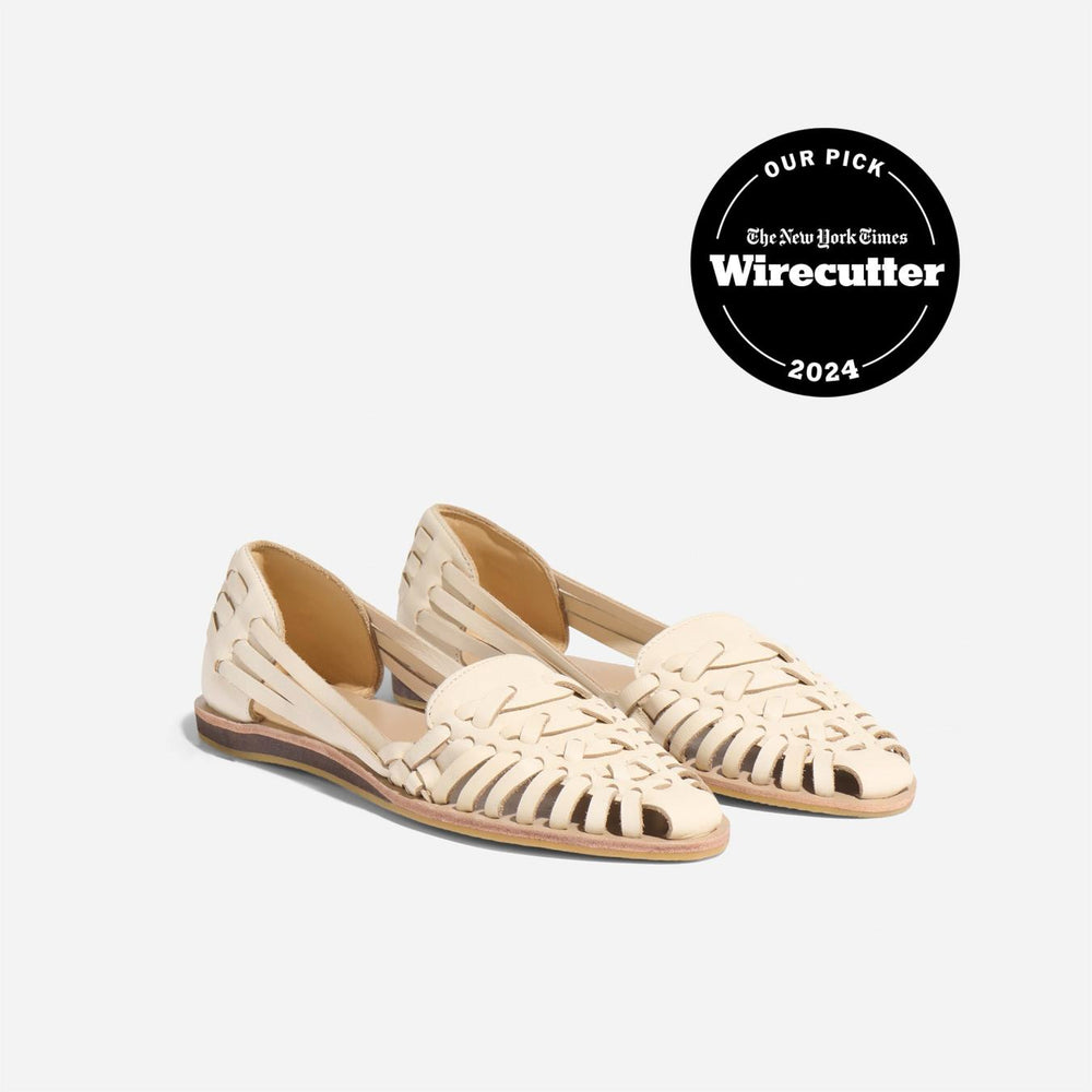 Nisolo Huarache Sandal Bone | Women Flats & Slip Ons