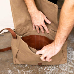 Nisolo Loreto Messenger Bag Waxed Canvas | Men Bags & Wallets