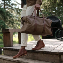 Nisolo Luis Weekender Waxed Canvas | Men Bags & Wallets