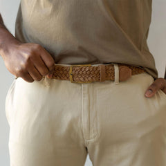 Nisolo Teyo Woven Belt Tobacco | Men Belts