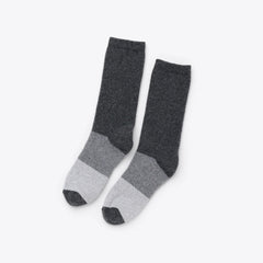 Nisolo Wool Cushion Crew Hiker Sock Charcoal Colorblock | Men Socks