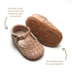 Nisolo Woven Soft Sole T-Bar Stone | Baby Baby, Toddler & Kids Shoes