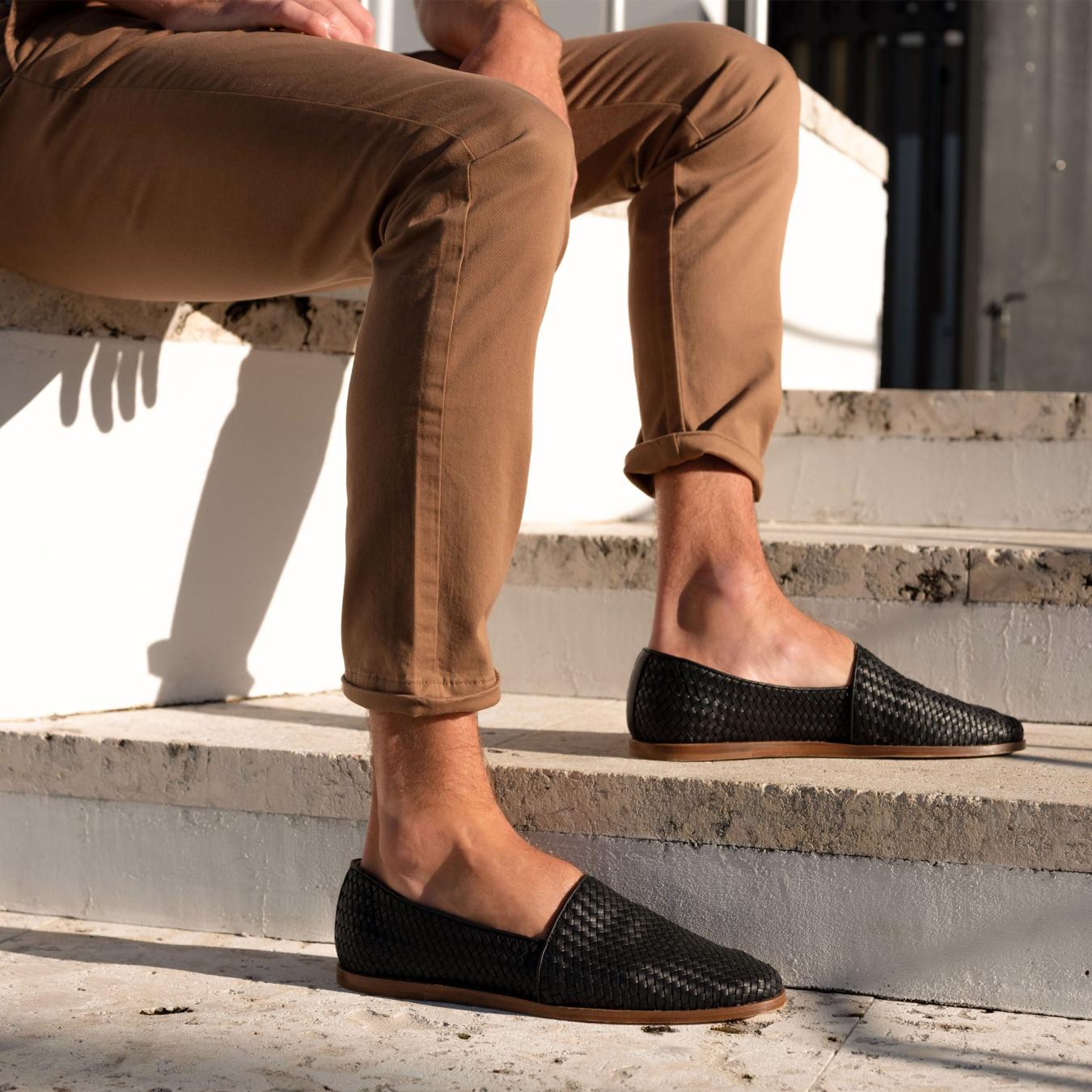 Nisolo Alejandro Woven Slip-On 2.0 Woven Black | Men Sandals &amp; Slip Ons