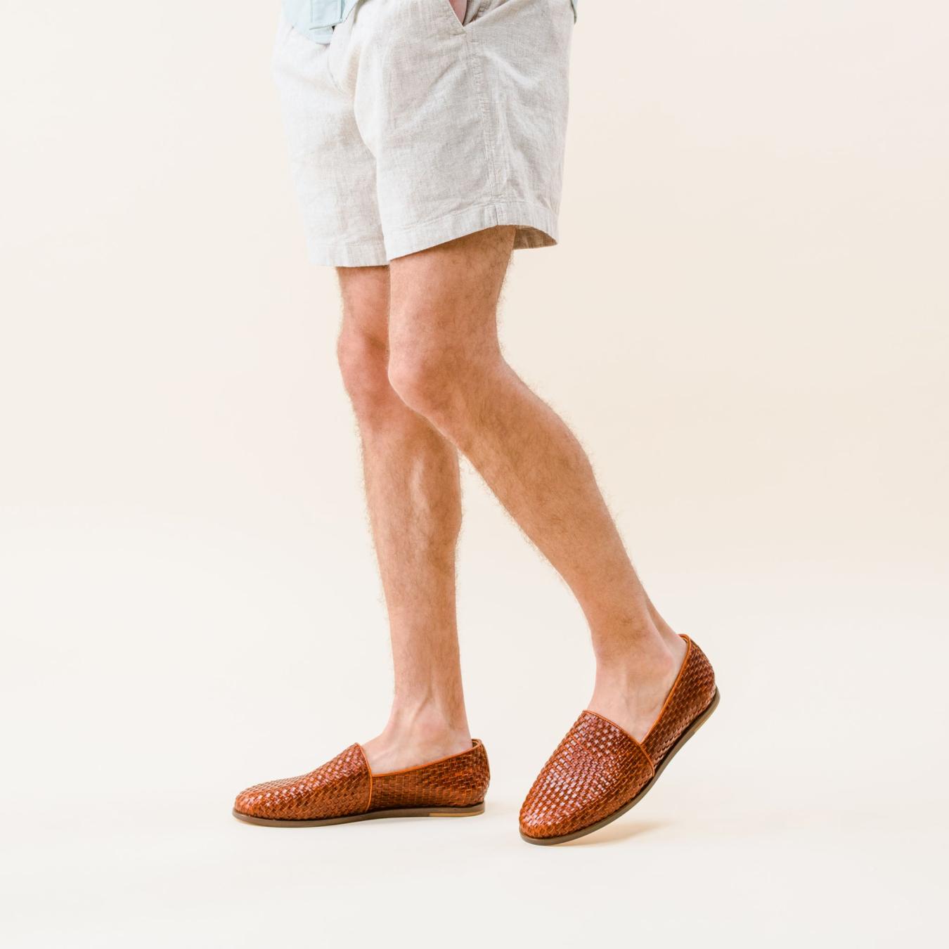 Nisolo Alejandro Woven Slip-On 2.0 Woven Brandy | Men Sandals &amp; Slip Ons