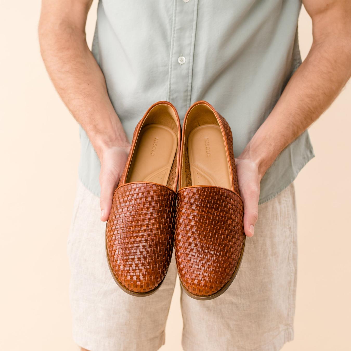 Nisolo Alejandro Woven Slip-On 2.0 Woven Brandy | Men Sandals &amp; Slip Ons