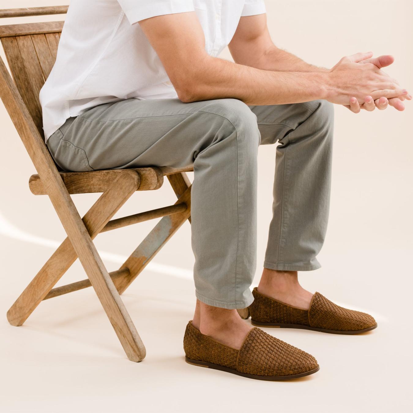 Nisolo Alejandro Woven Slip-On 2.0 Woven Tobacco | Men Sandals &amp; Slip Ons