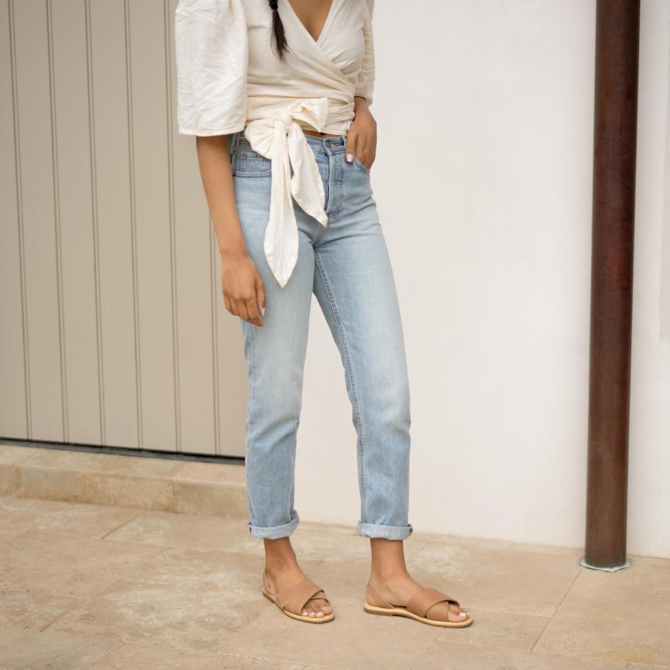 Nisolo All-Day Cross Strap Sandal Almond | Women Sandals