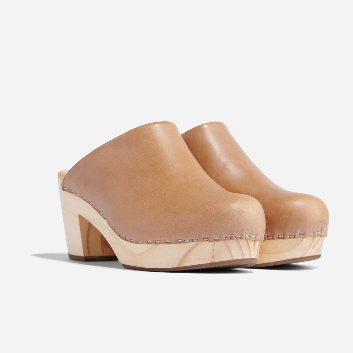Nisolo All-Day Heeled Clog Almond | Women Heels