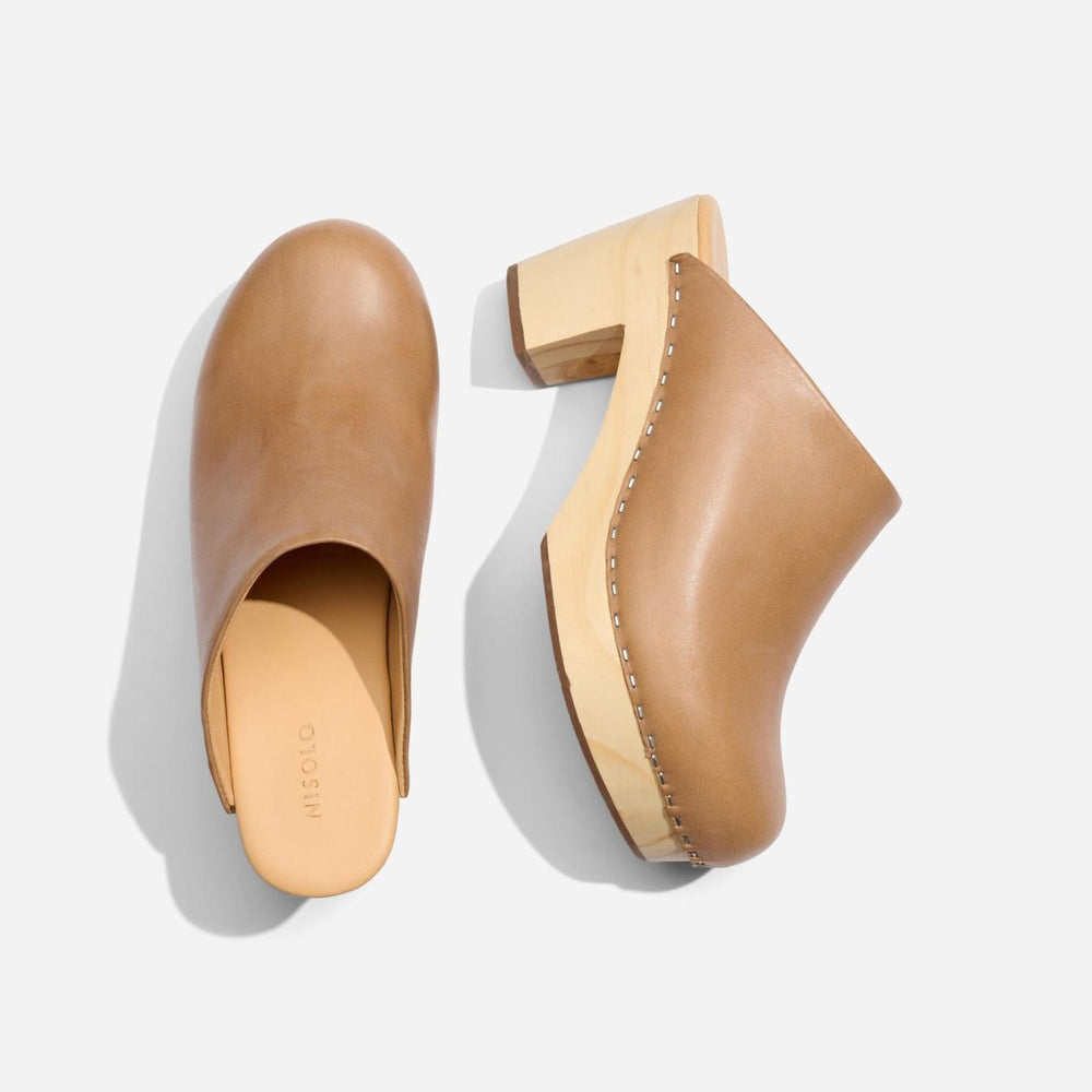 Nisolo All-Day Heeled Clog Almond | Women Heels
