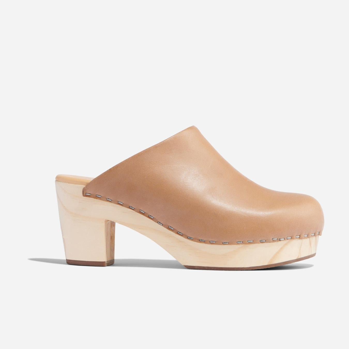Nisolo All-Day Heeled Clog Almond | Women Heels