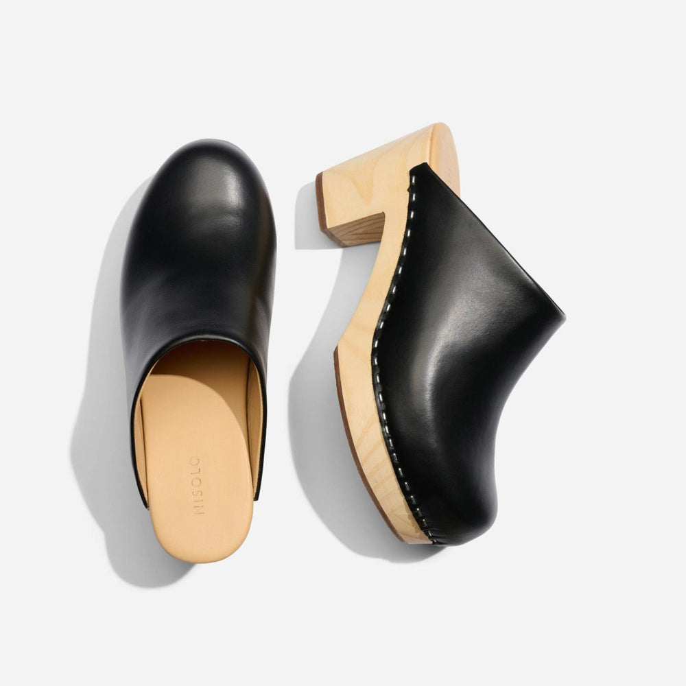 Nisolo All-Day Heeled Clog Black | Women Heels