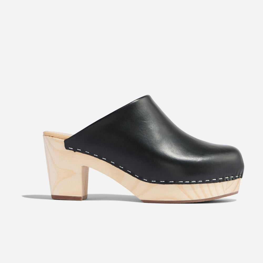 Nisolo All-Day Heeled Clog Black | Women Heels