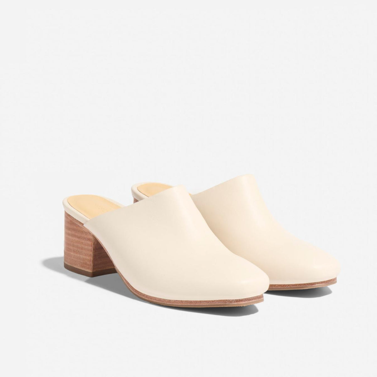 Nisolo All-Day Heeled Mule Bone | Women Heels