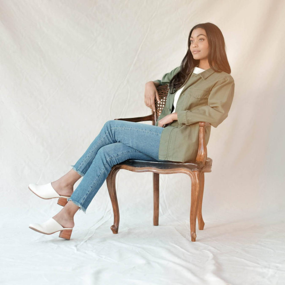 Nisolo All-Day Heeled Mule Bone | Women Heels