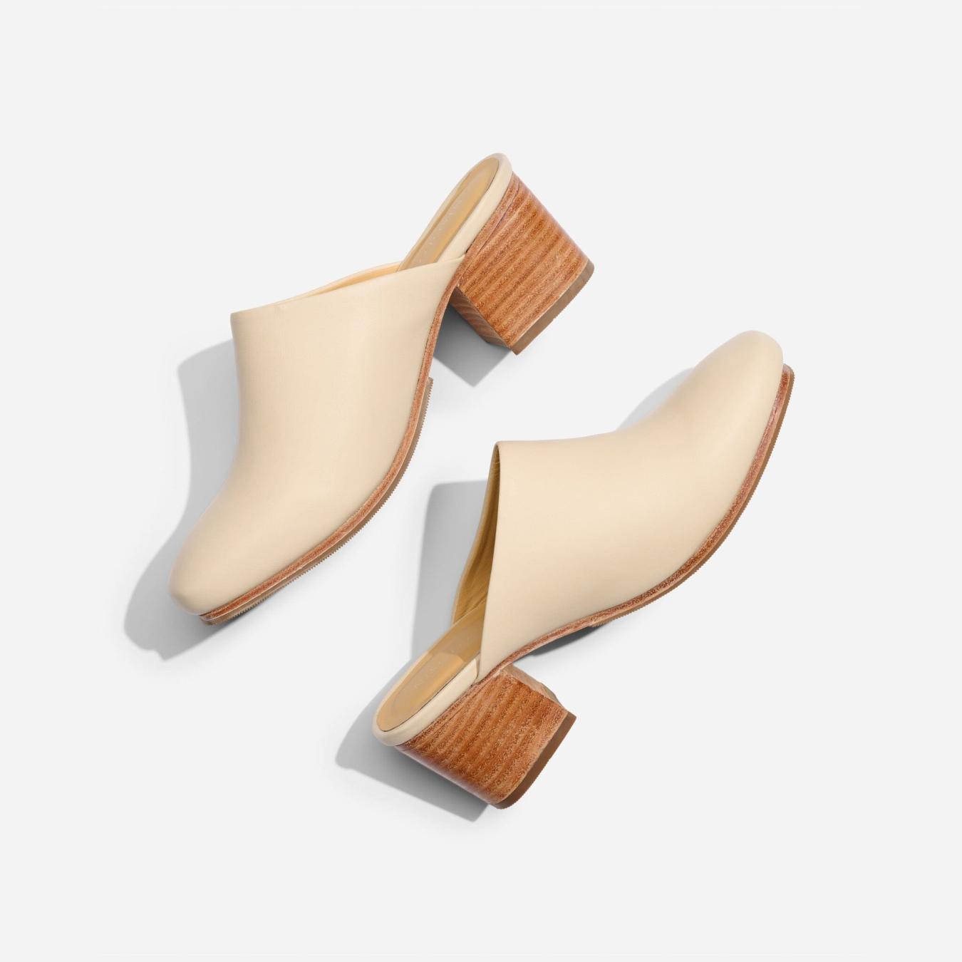 Nisolo All-Day Heeled Mule Bone | Women Loafers &amp; Mules