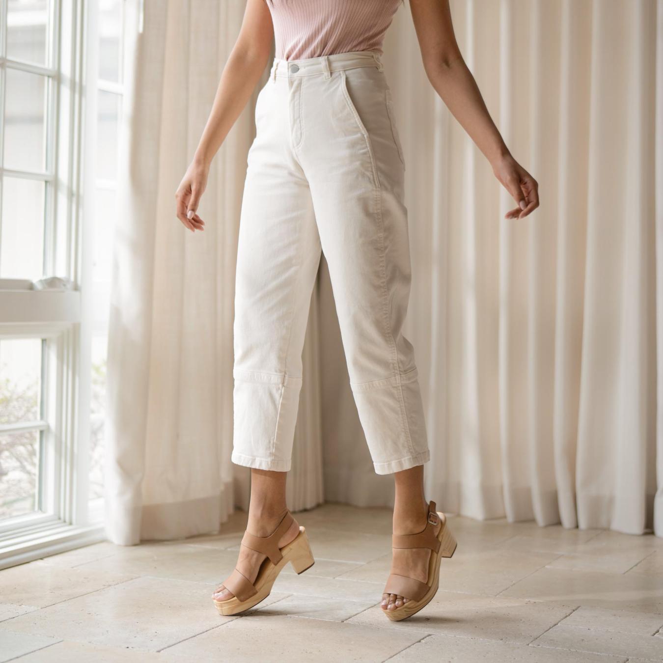 Nisolo All-Day Open Toe Clog Almond | Women Heels