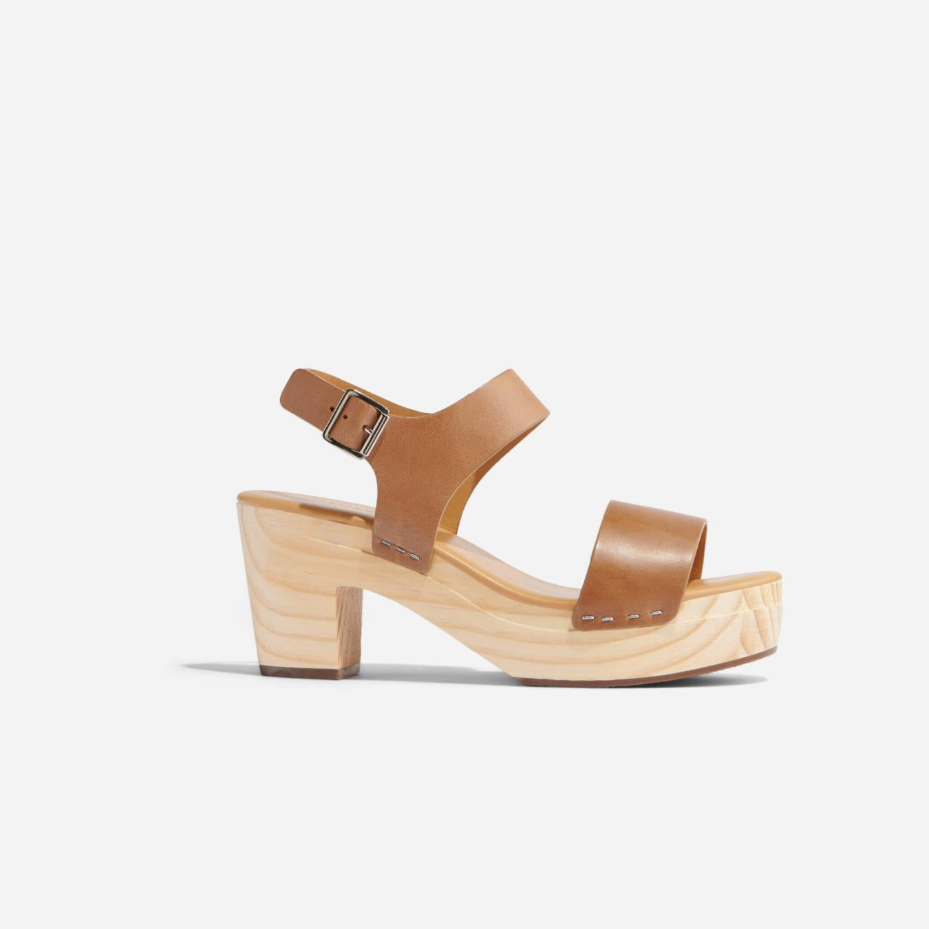 Nisolo All-Day Open Toe Clog Almond | Women Heels