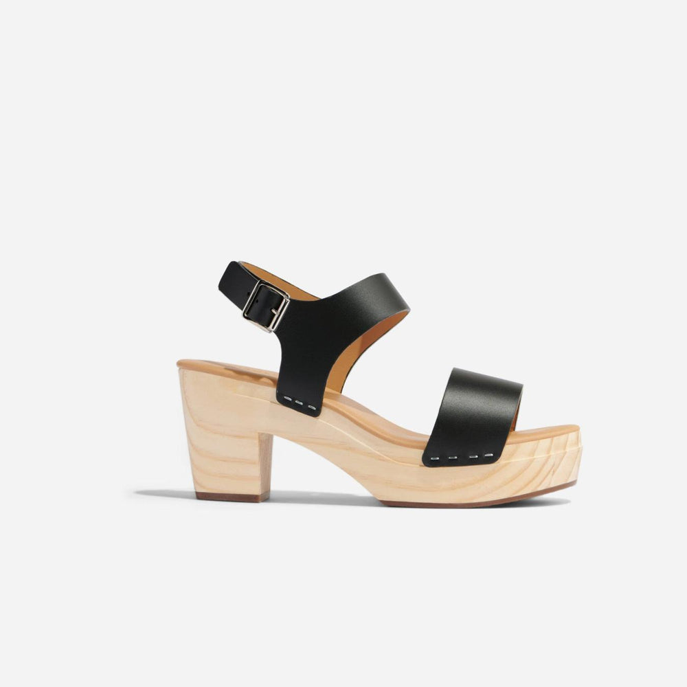 Nisolo All-Day Open Toe Clog Black | Women Heels