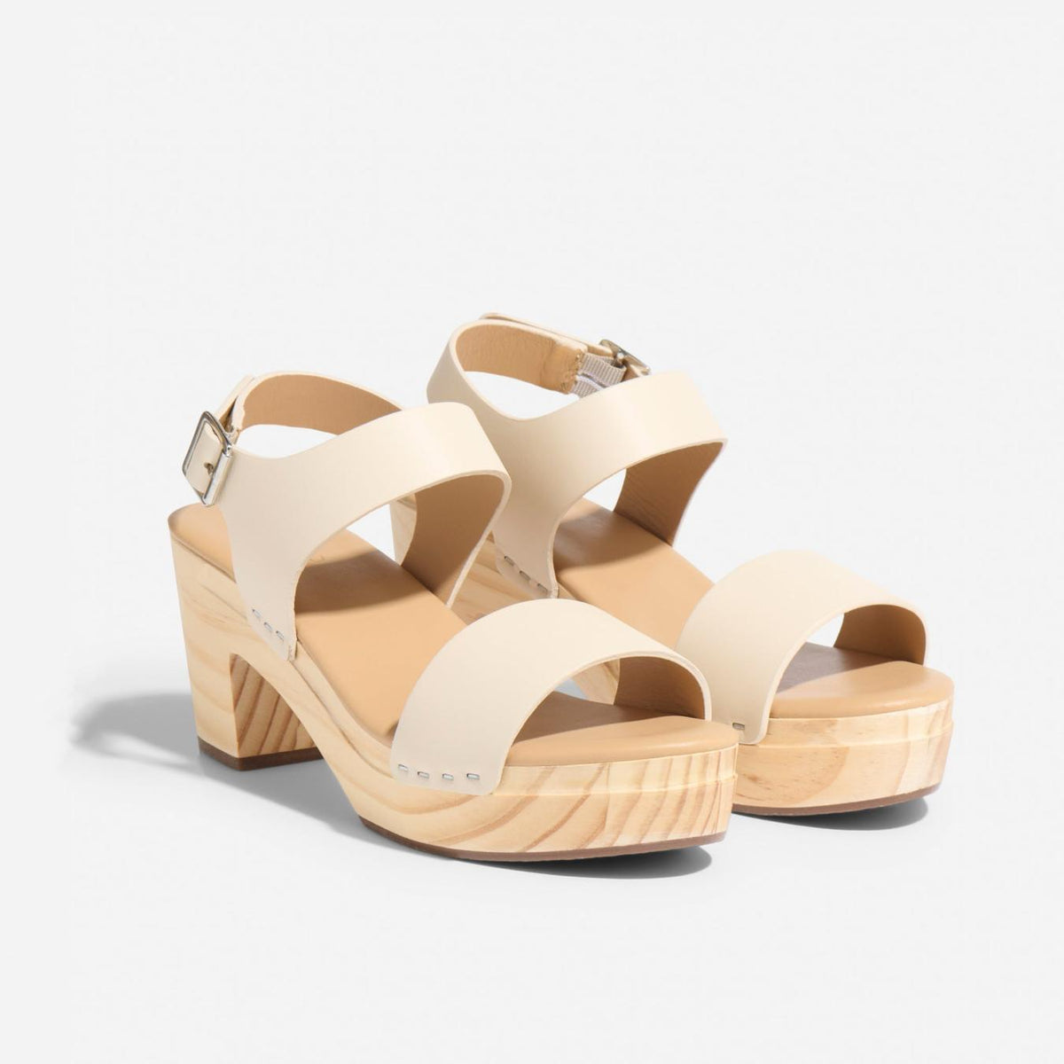 Nisolo All-Day Open Toe Clog Bone | Women Heels