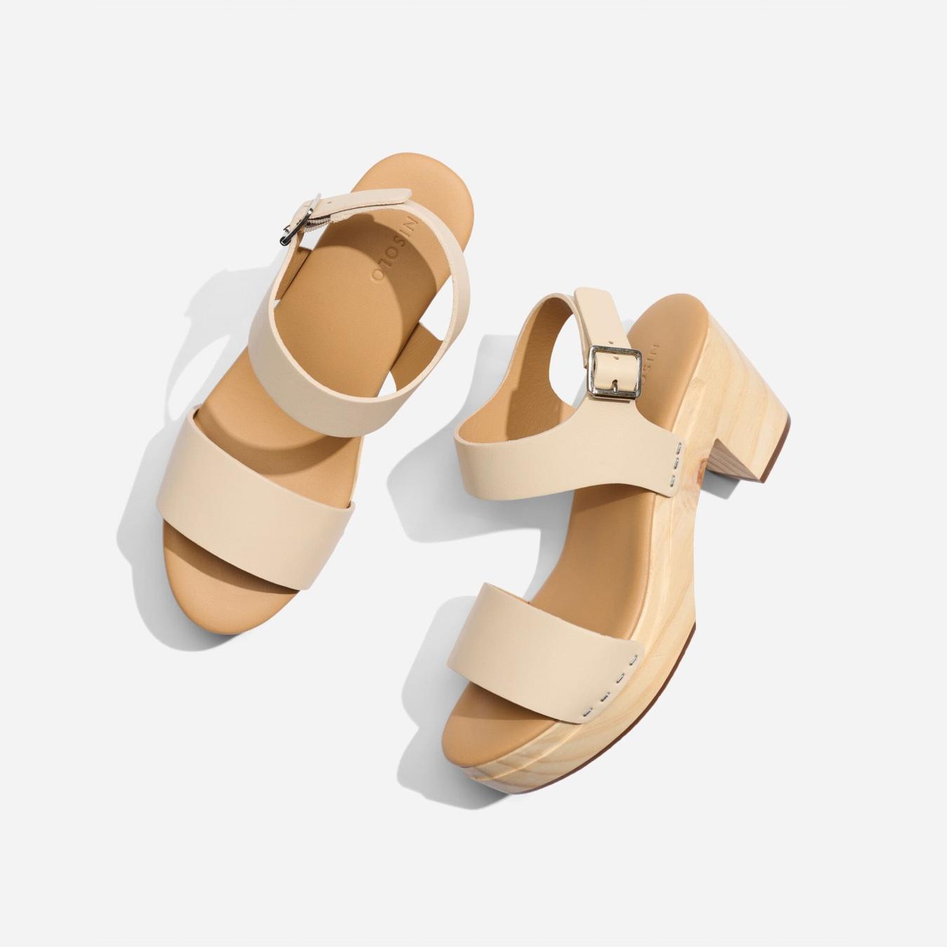 Nisolo All-Day Open Toe Clog Bone | Women Heels