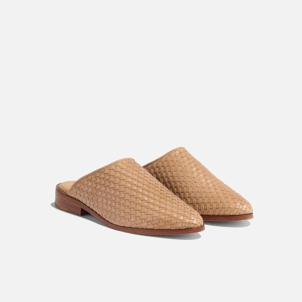 Nisolo Ama Woven Mule Woven Almond | Women Flats &amp; Slip Ons