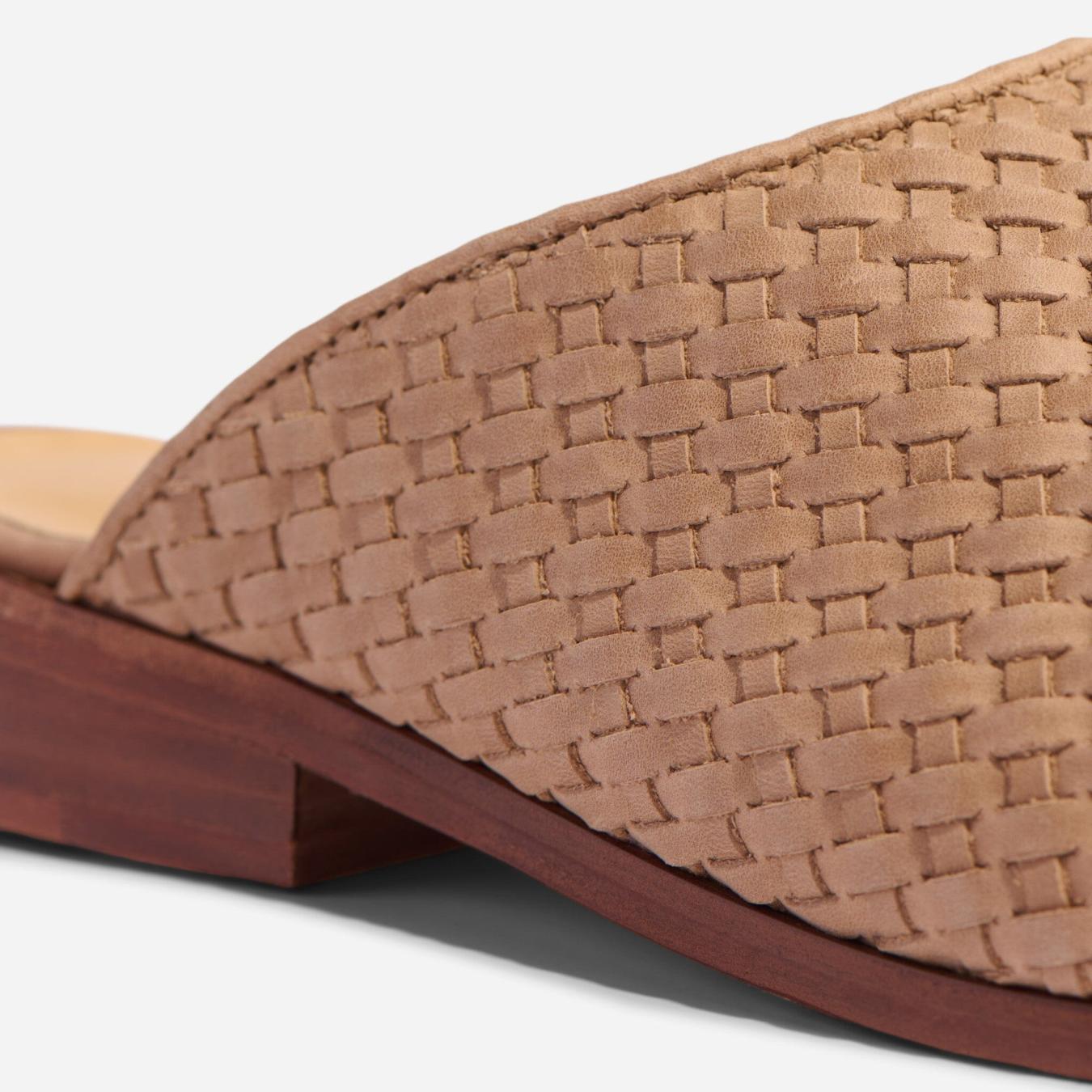 Nisolo Ama Woven Mule Woven Almond | Women Flats &amp; Slip Ons