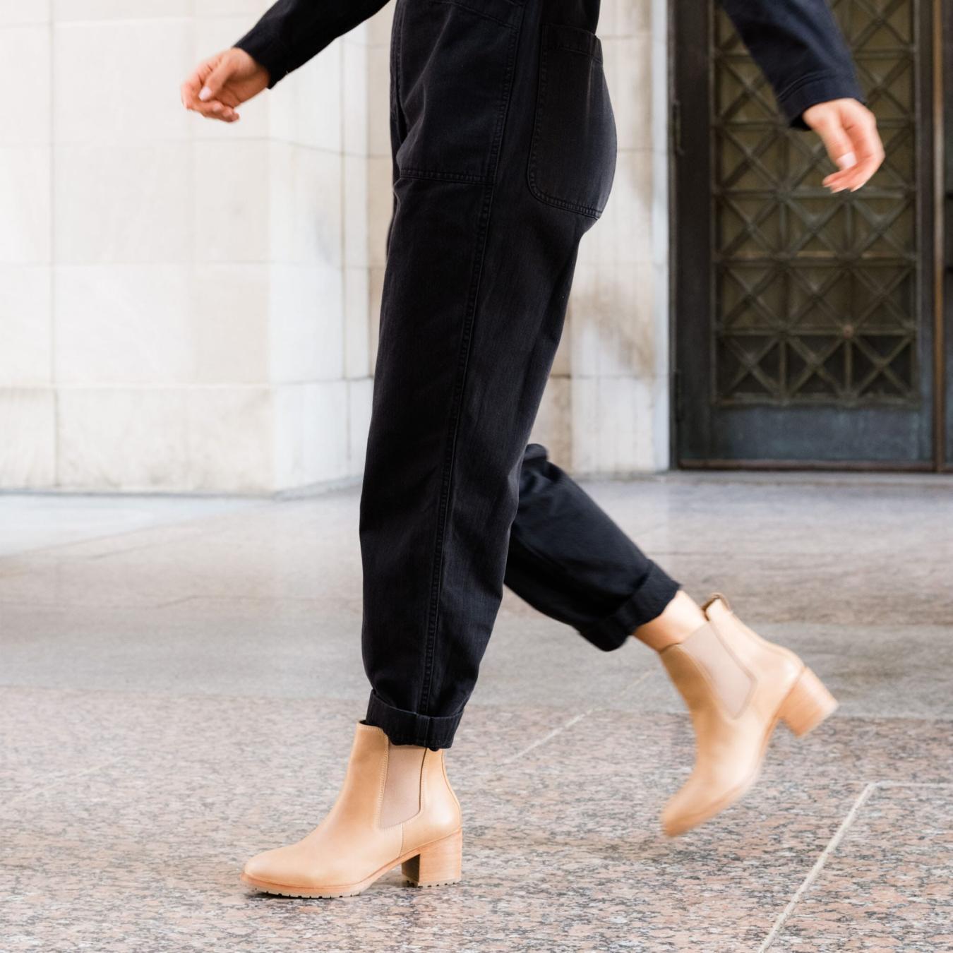 Nisolo Ana Go-To Heeled Chelsea Boot Almond | Women Boots