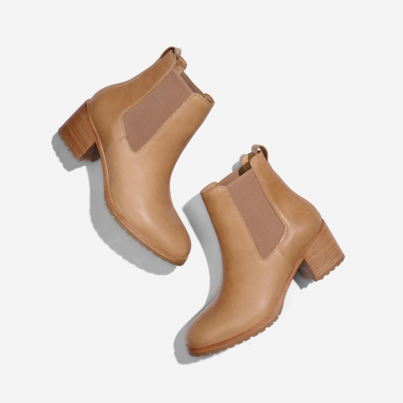 Nisolo Ana Go-To Heeled Chelsea Boot Almond | Women Heels