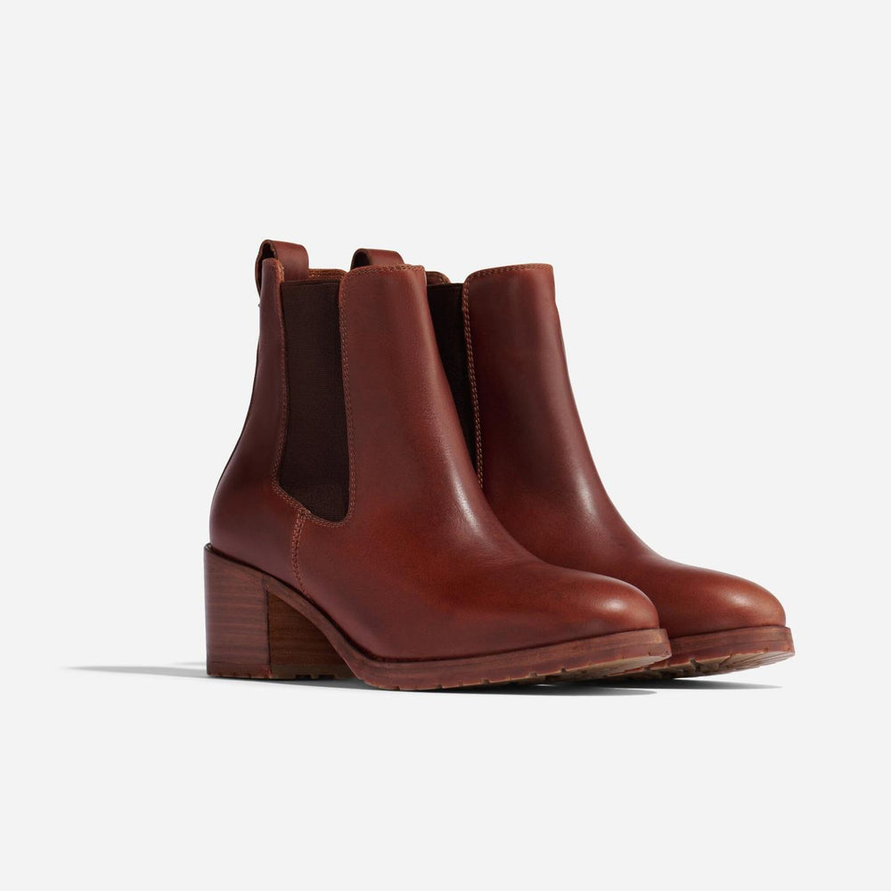 Nisolo Ana Go-To Heeled Chelsea Boot Auburn | Women Heels