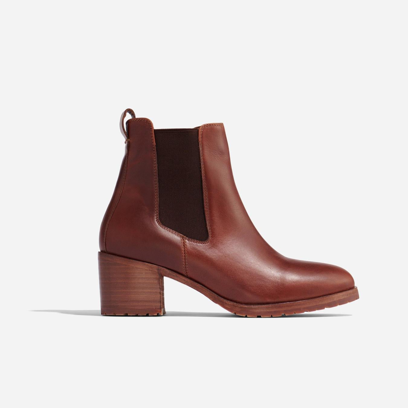Nisolo Ana Go-To Heeled Chelsea Boot Auburn | Women Heels