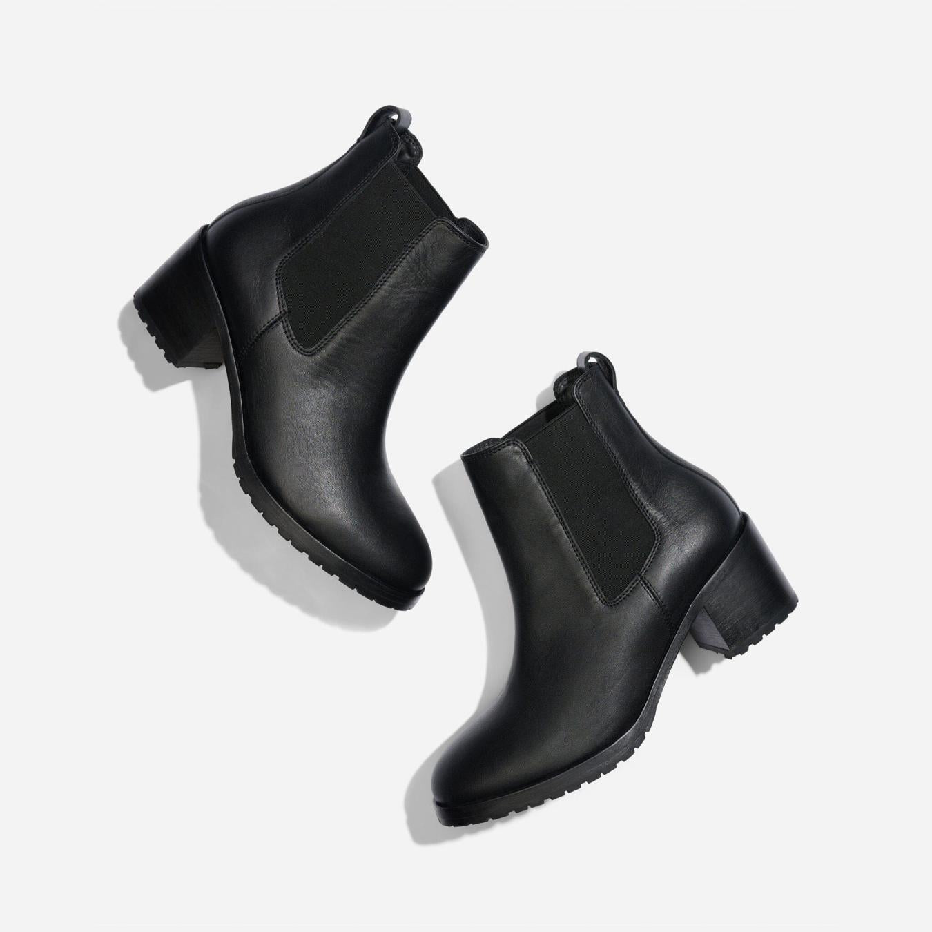 Nisolo Ana Go-To Heeled Chelsea Boot Black/Black | Women Boots