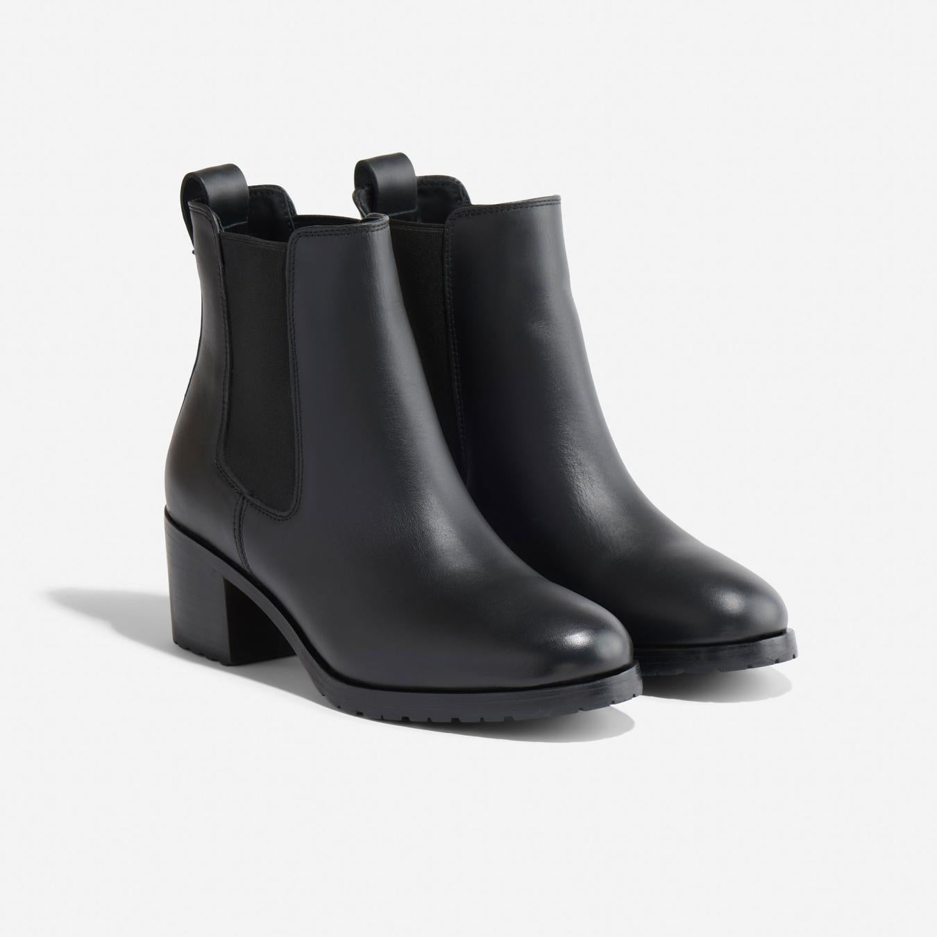 Nisolo Ana Go-To Heeled Chelsea Boot Black/Black | Women Heels