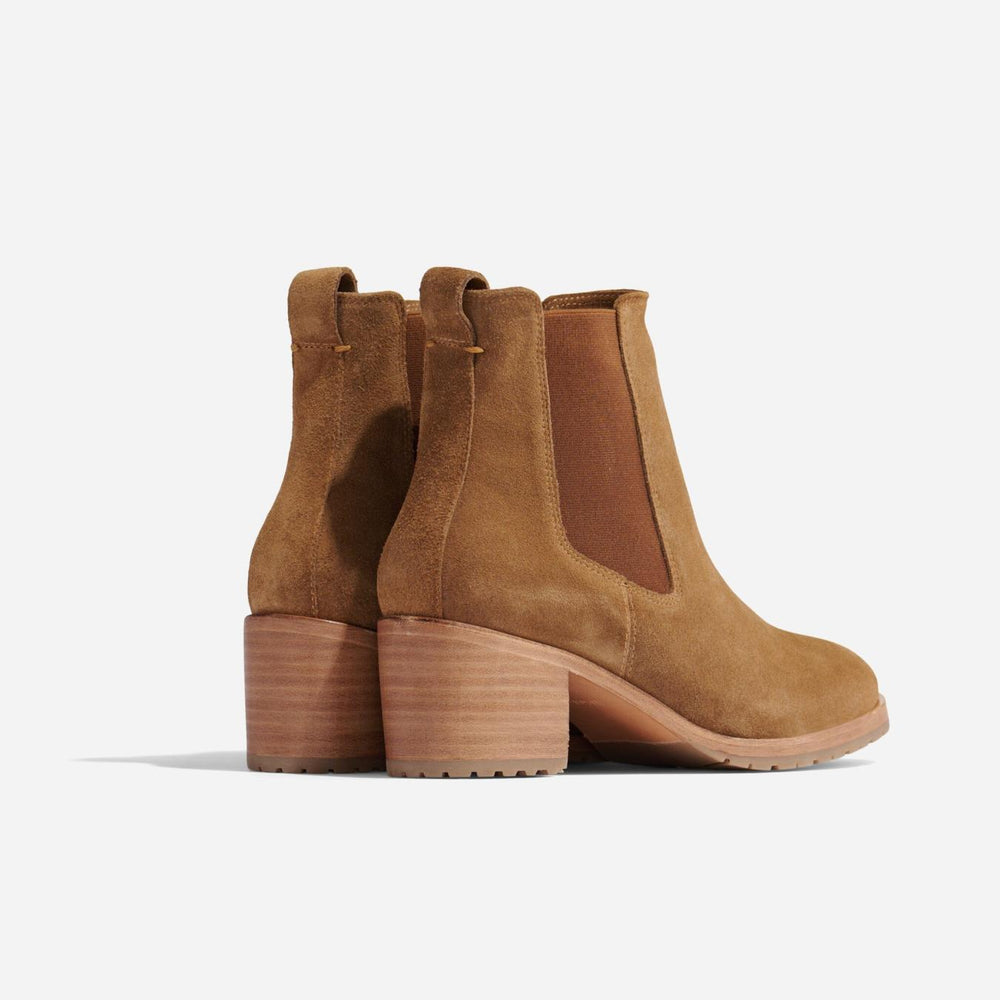 Nisolo Ana Go-To Heeled Chelsea Boot Taupe Suede | Women Boots
