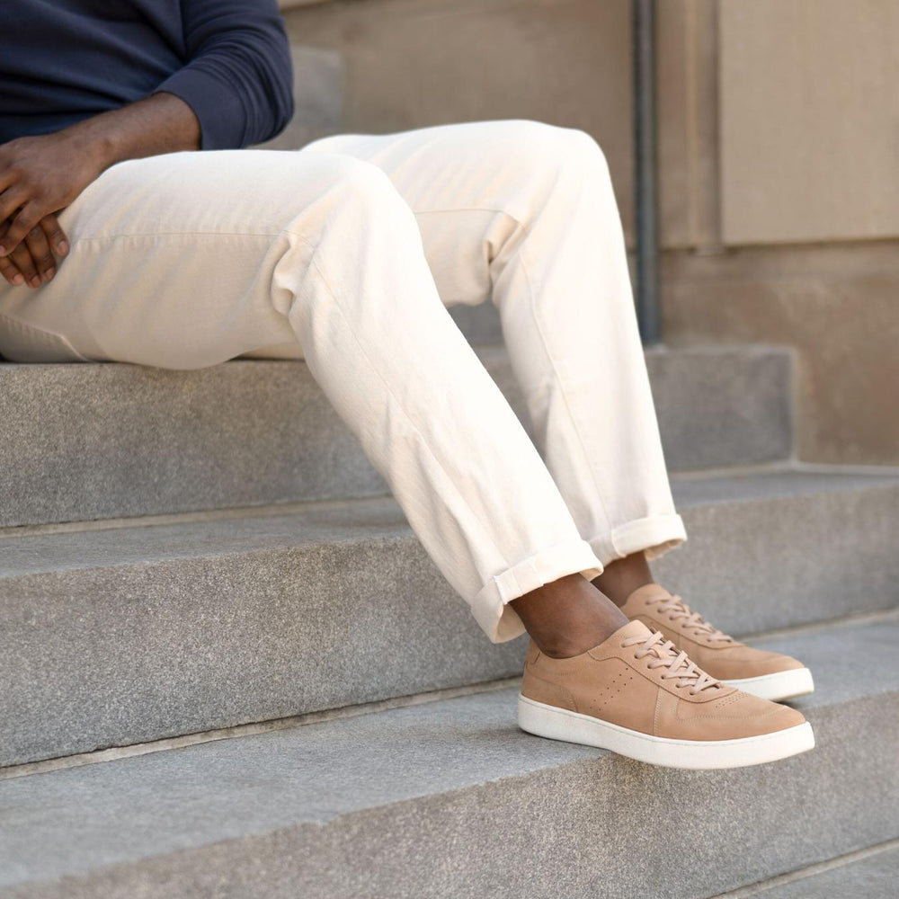 Nisolo Beto Go-To Court Sneaker Almond | Men Sneakers