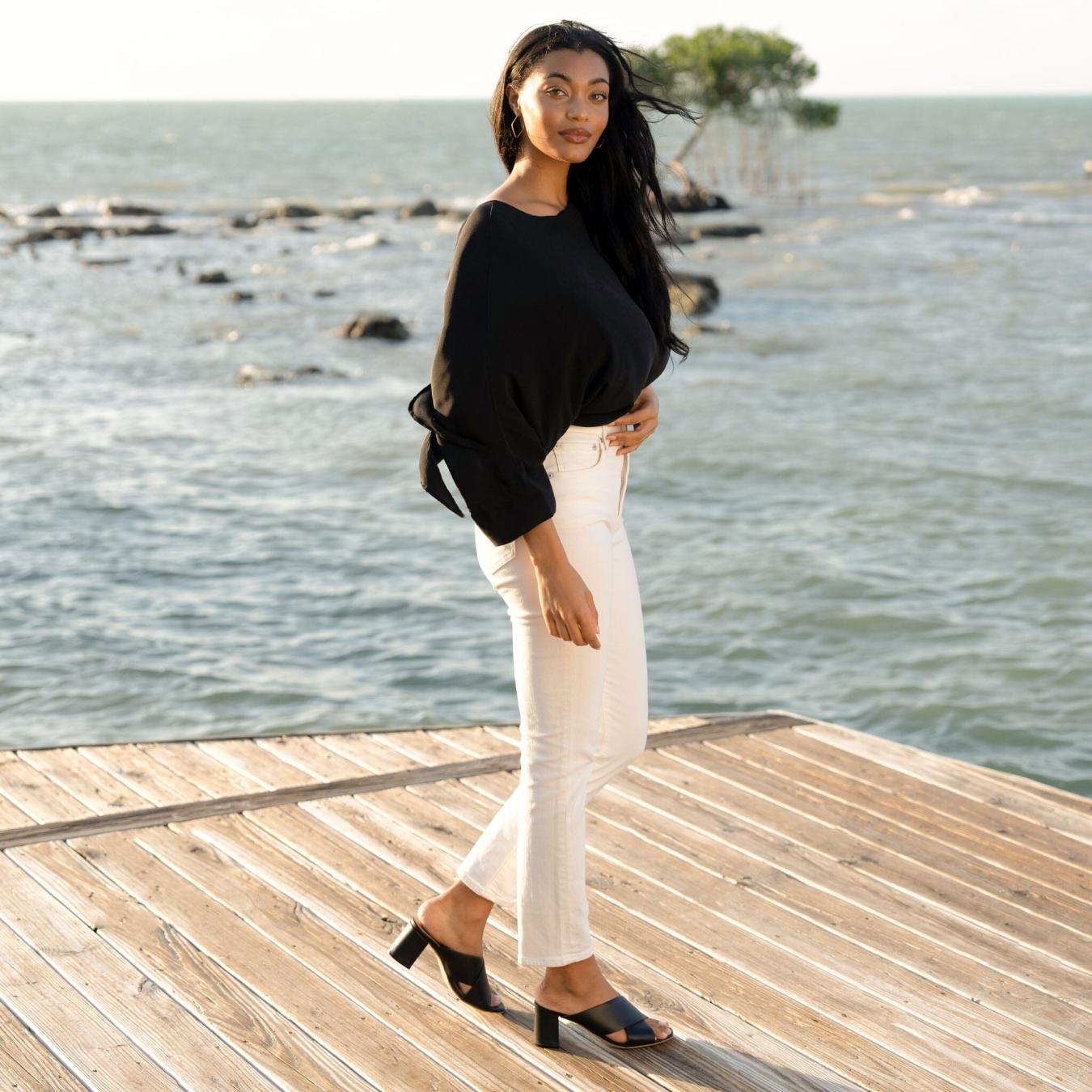 Nisolo Carina Cross Strap Mule Black | Women Loafers &amp; Mules