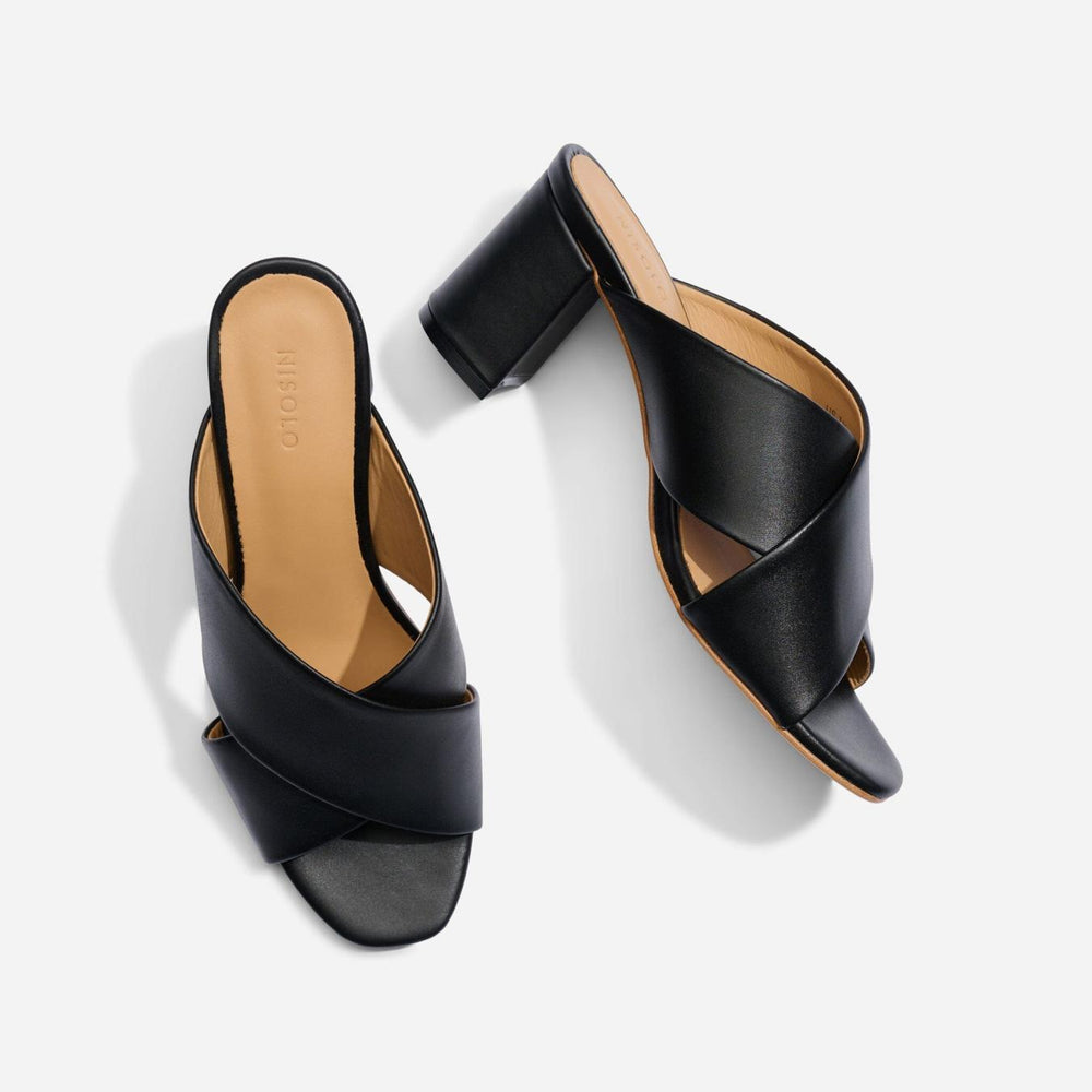 Nisolo Carina Cross Strap Mule Black | Women Sandals