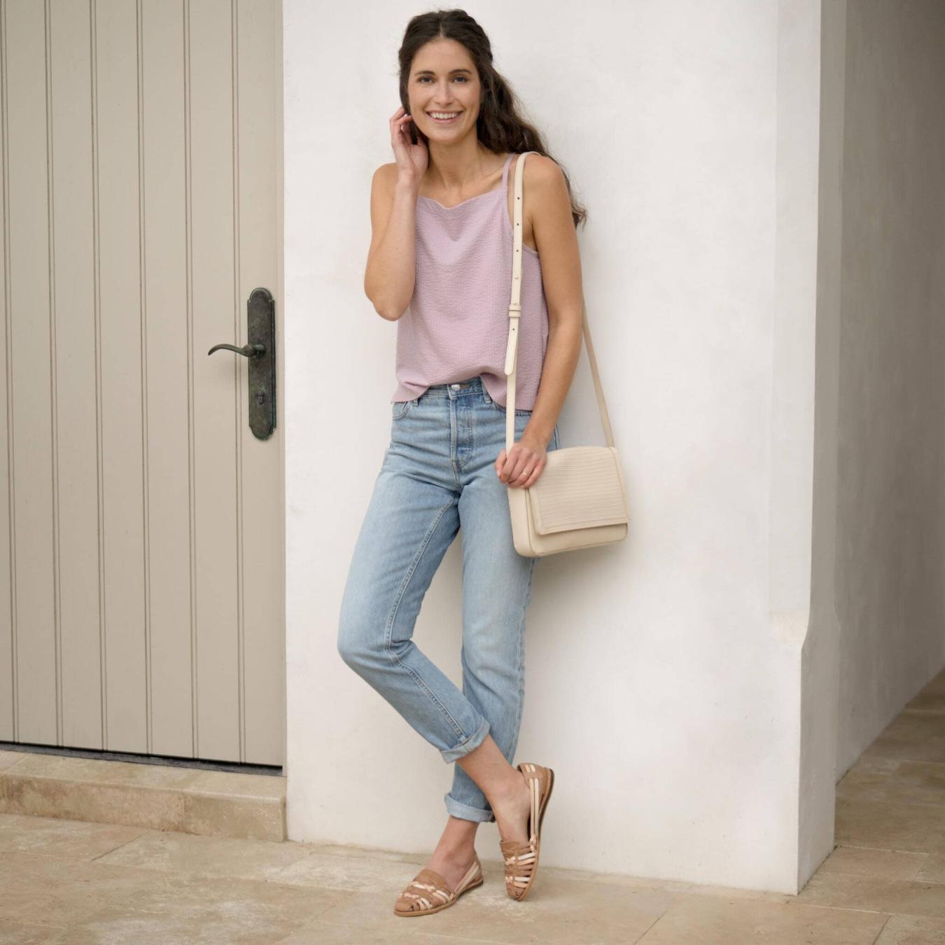 Nisolo Clara Crossbody Woven Bone | Women Bags &amp; Wallets