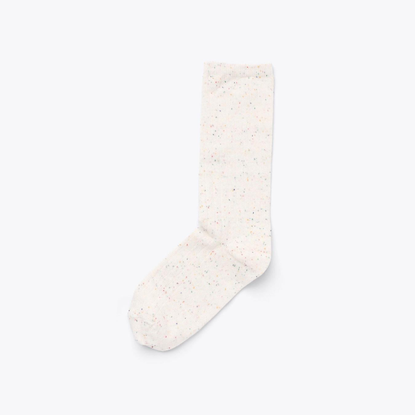 Nisolo Cotton Crew Sock Ivory Multicolor Marl | Women Socks