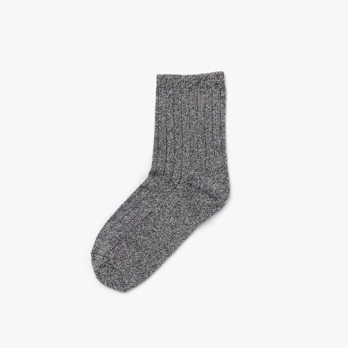 Nisolo Cotton Mid Sock Heather Black Marl | Men Socks