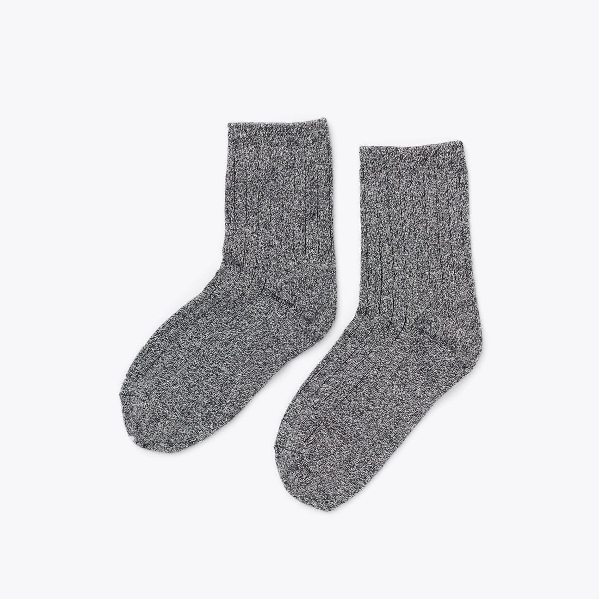Nisolo Cotton Mid Sock Heather Black Marl | Men Socks