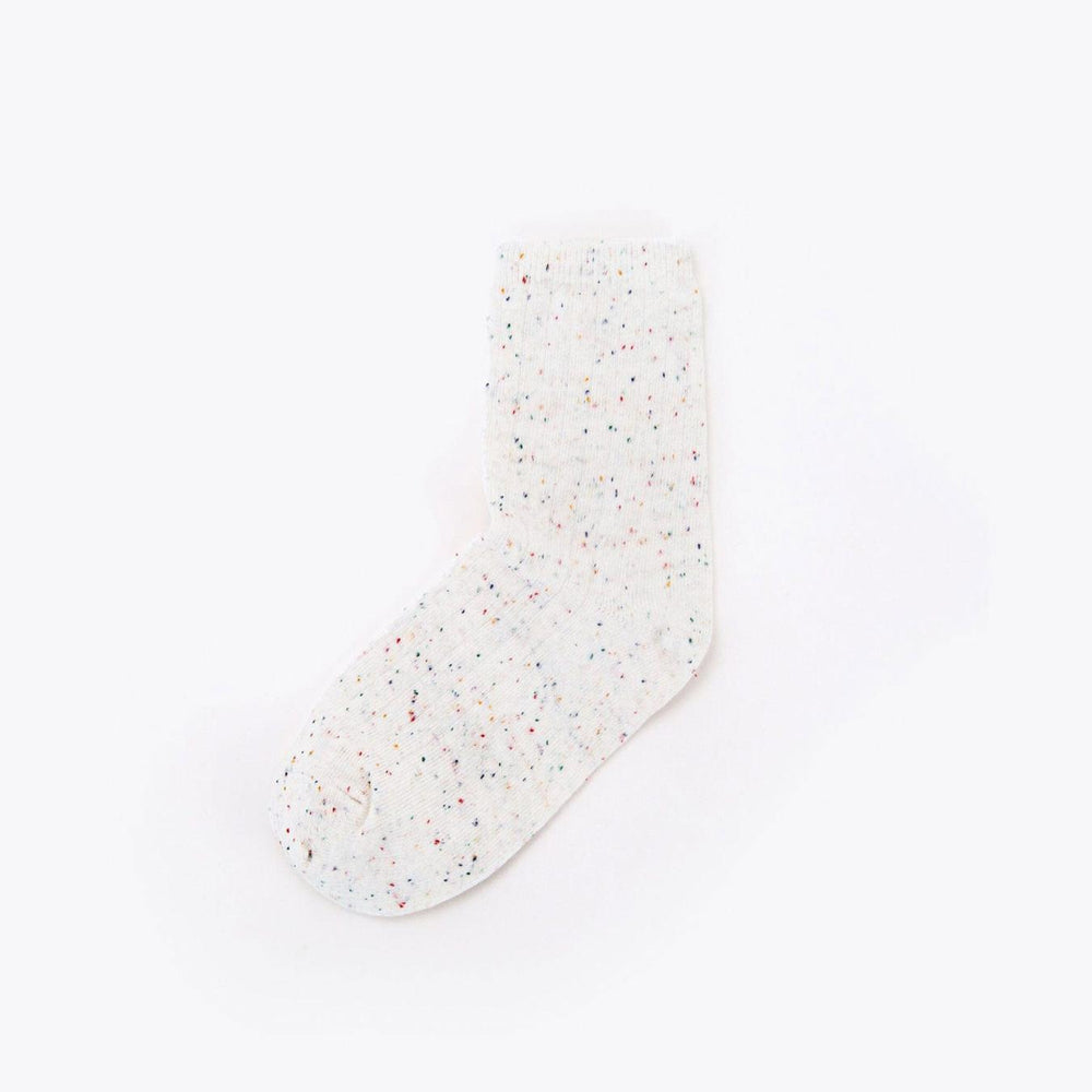 Nisolo Cotton Mid Sock Ivory Multicolor Marl | Men Socks