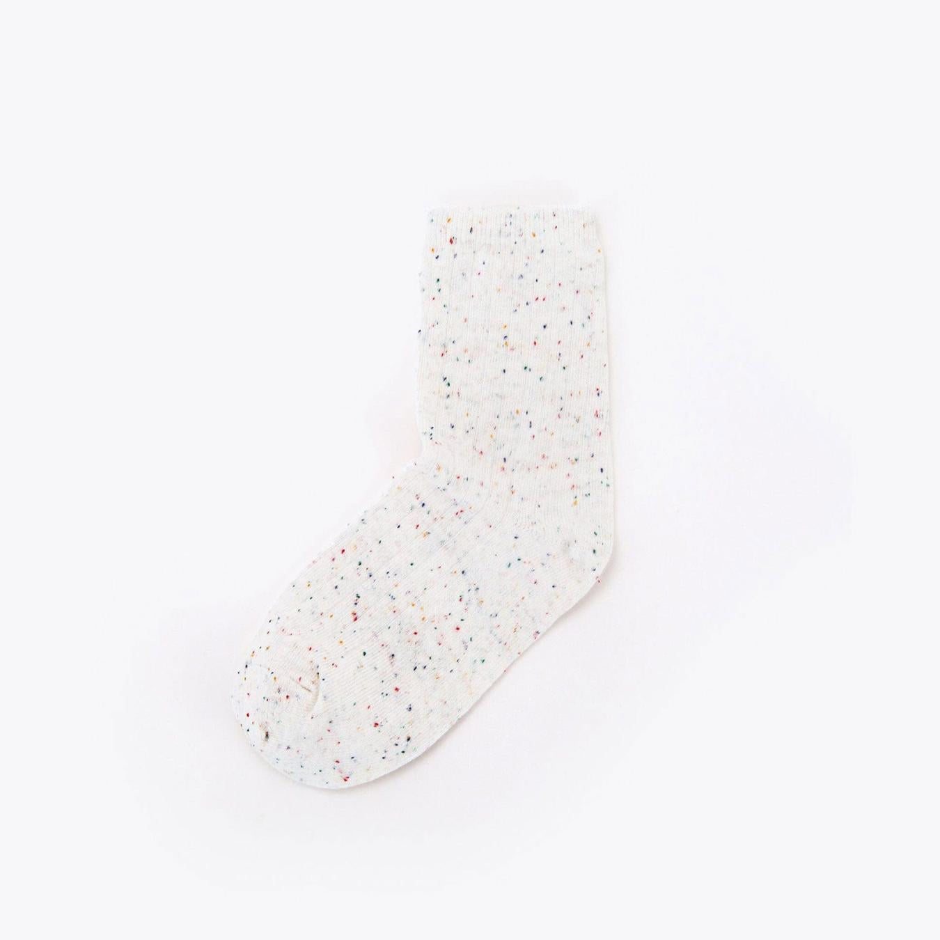 Nisolo Cotton Mid Sock Ivory Multicolor Marl | Women Socks